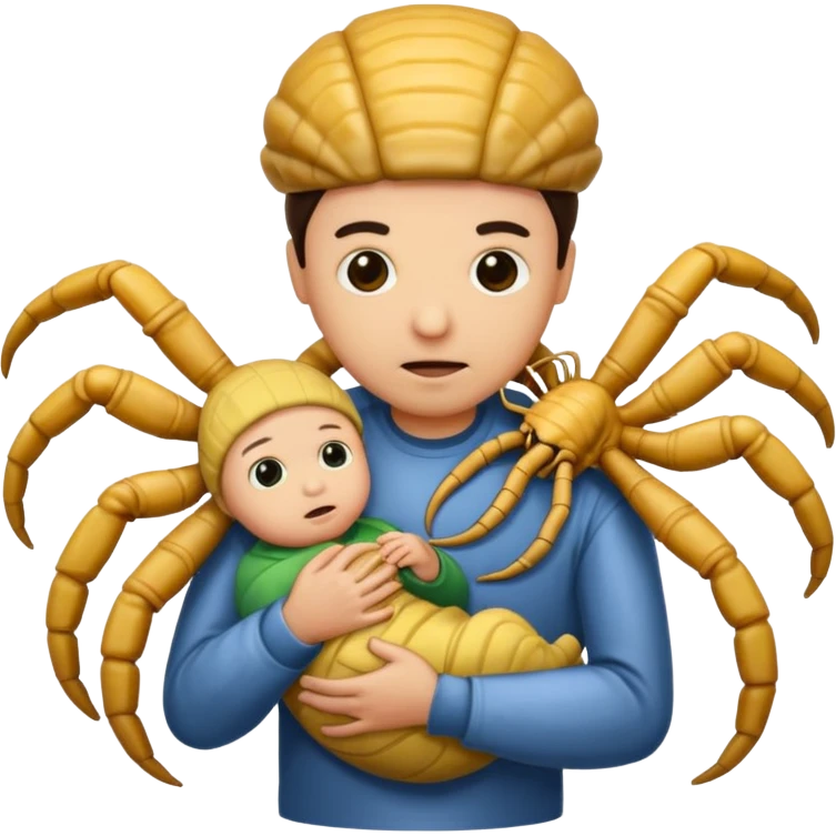 man with Baby Facehugger emoji