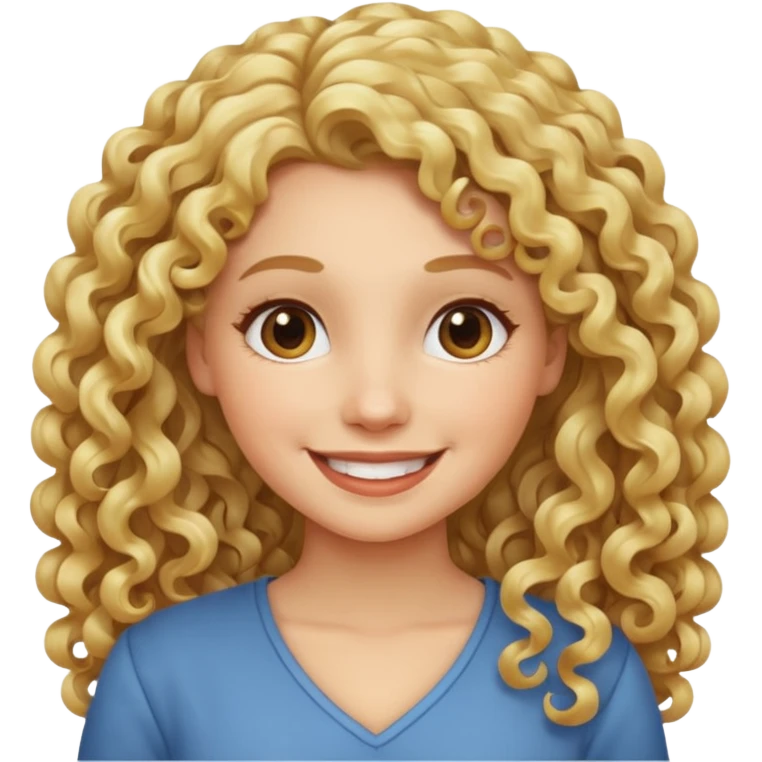 curly blond long hair woman emoji