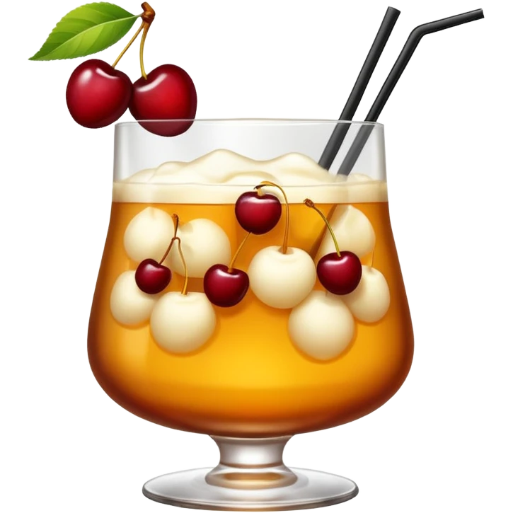 Emoji with an amaretto sour cocktail emoji
