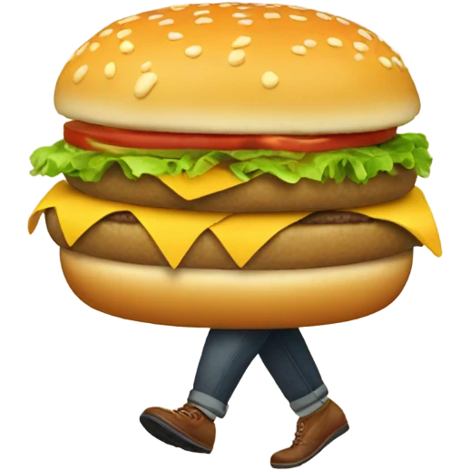 Walking cheeseburger emoji