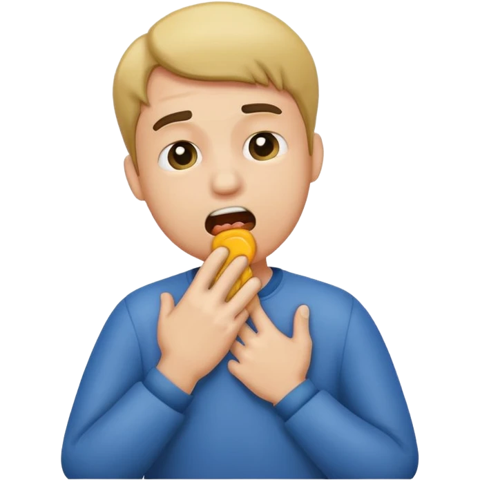 Man choking himself  emoji