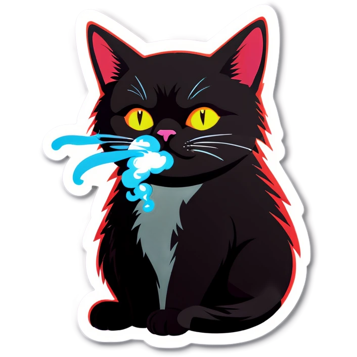 Cat vaping emoji