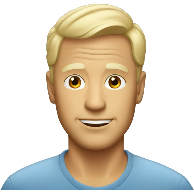 Older blonde guy with short hair emoji