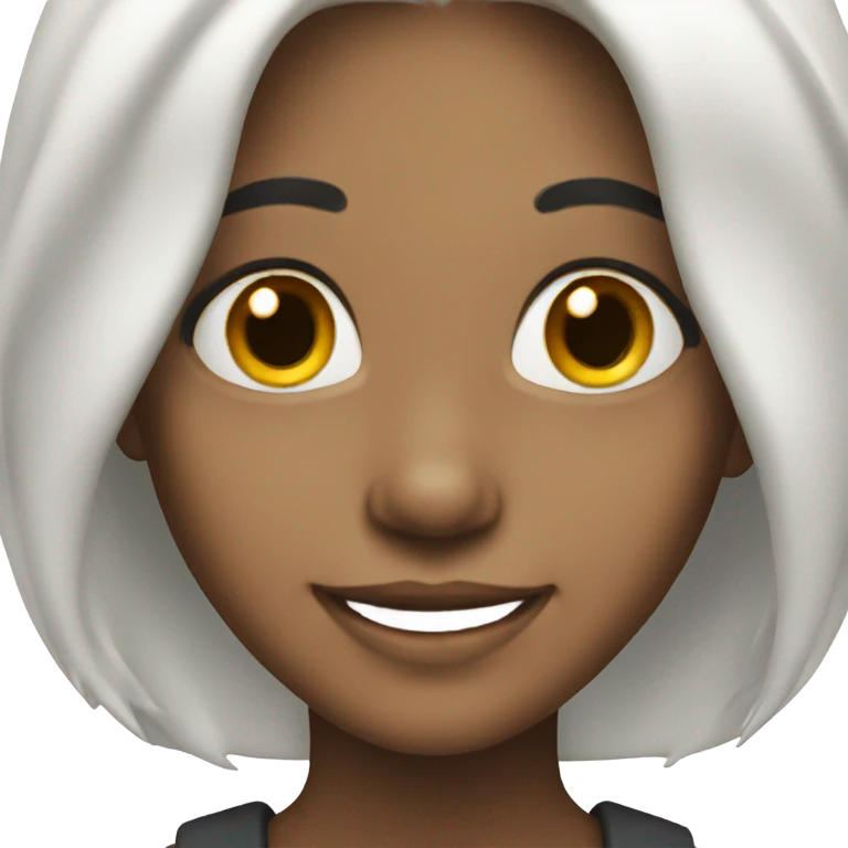 smiling girl with white hair emoji