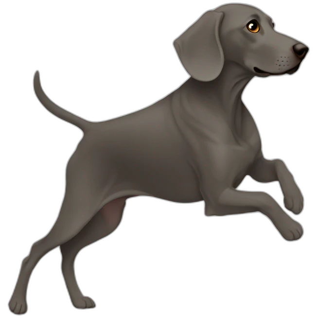 weimaraner silhouet run emoji