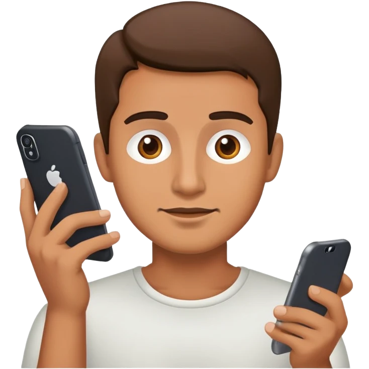 A man working with his smartphone emoji