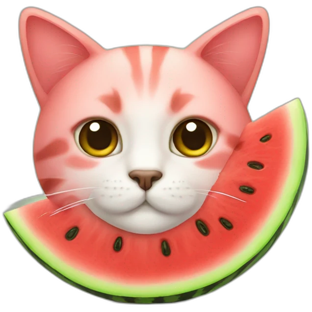 Watermelon cat emoji
