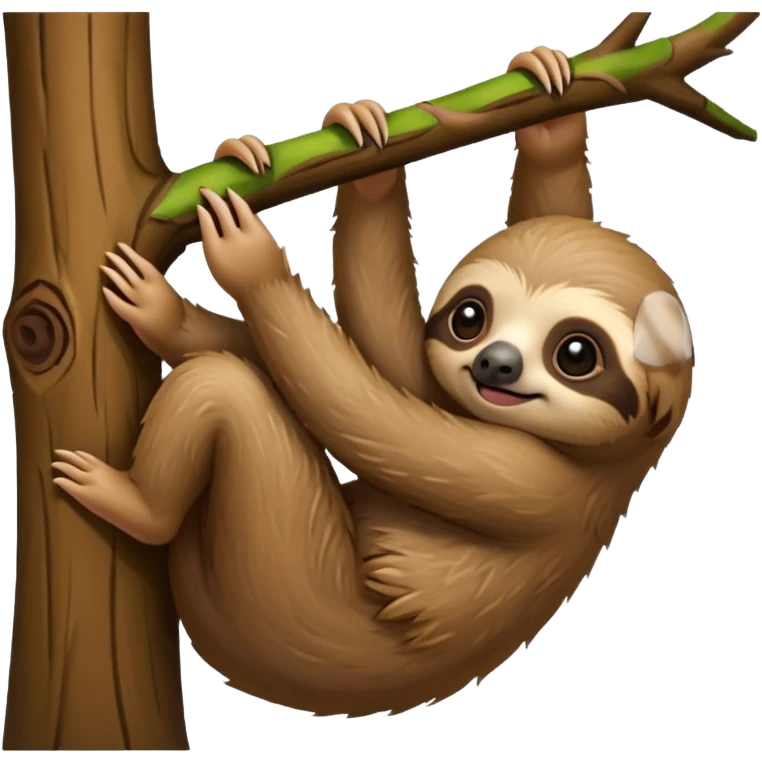 baby sloth on the tree emoji