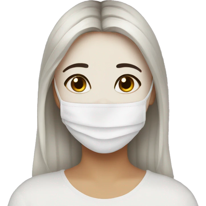 aesthetic girl with a facial mask on  emoji