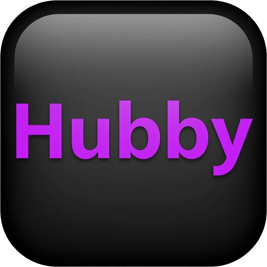 Hubby the word in purple black background emoji