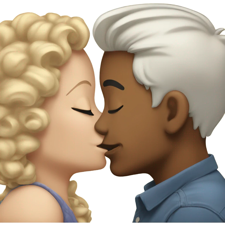 Gay kiss love older white younger white brown hair emoji