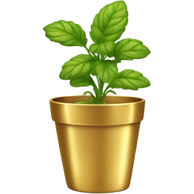 Herb in gold pot emoji