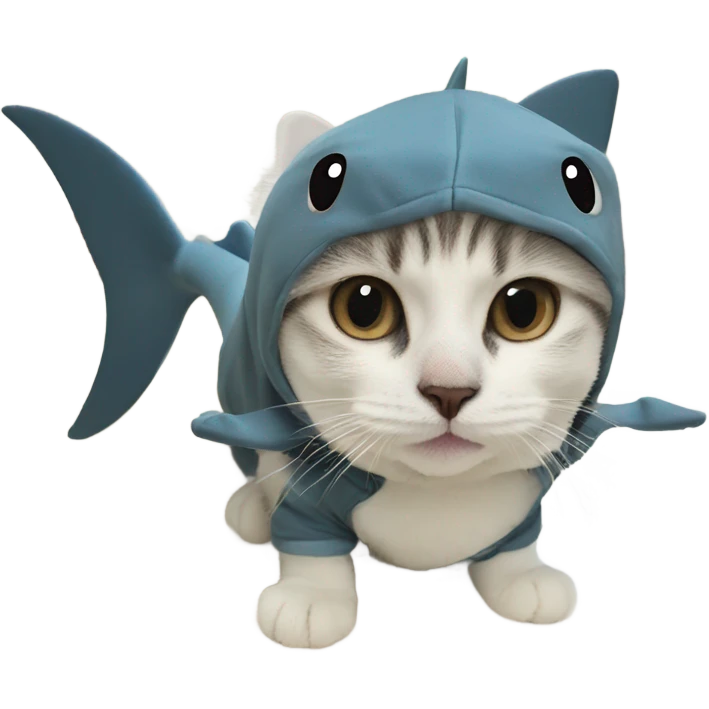 Adorable cat in shark costume  emoji