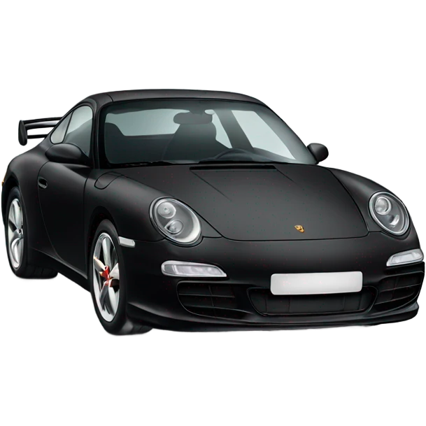 Front view of a black Porsche  emoji