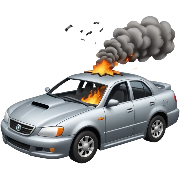 A car crashes into another car emoji