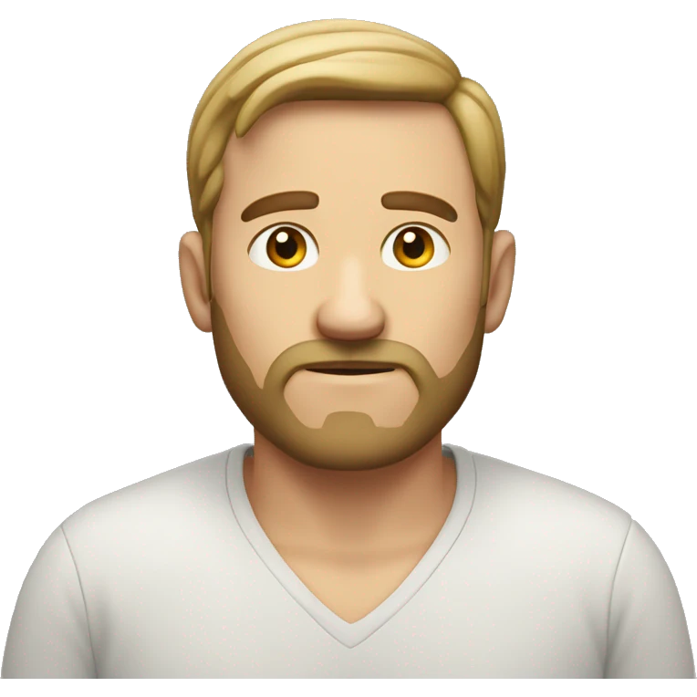 A white male with a short beard and eyes that diverge in different directions. emoji