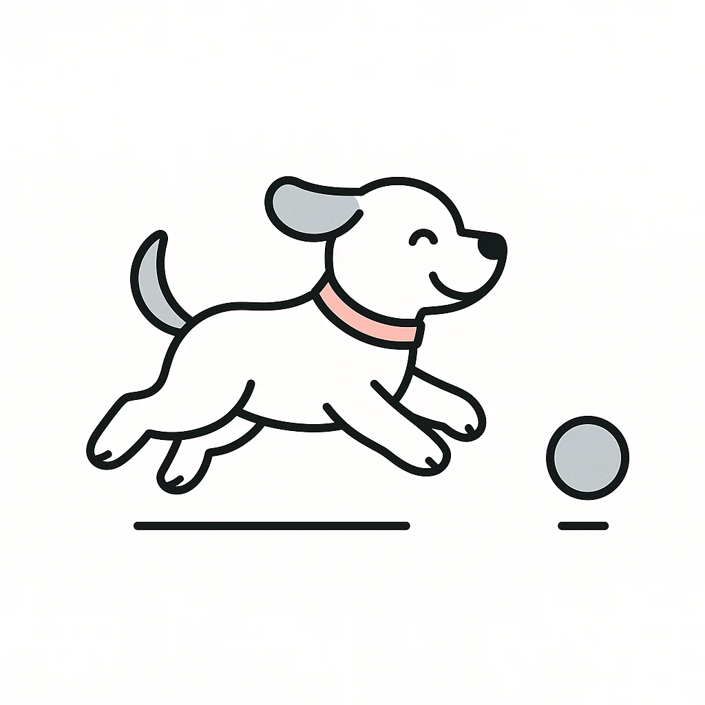 happy dog running after ball emoji