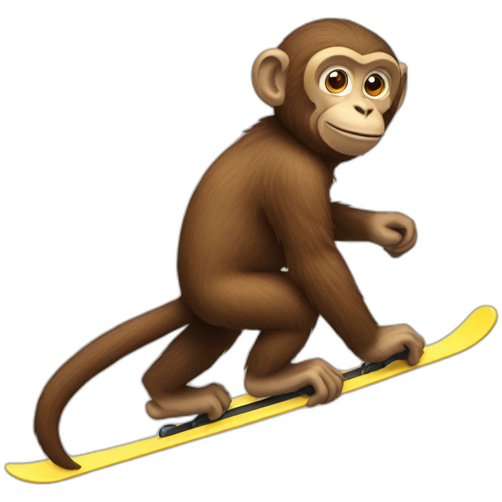 Monkey skiing  emoji