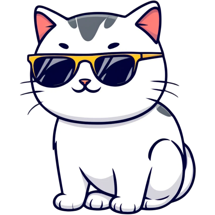 Cat with sunglasses emoji