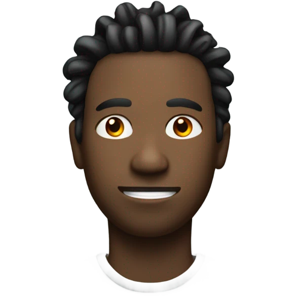 black male with one eye and only one red dreadlock sticking straight up emoji