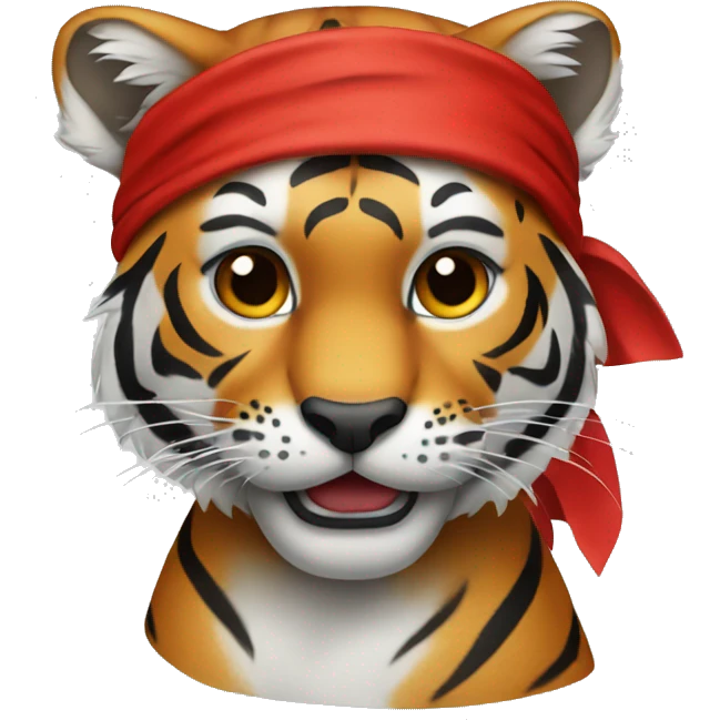 Tiger wearing a red bandana  emoji