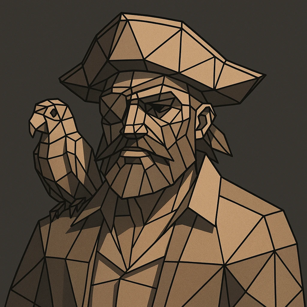 pirate with eye patch and parrot emoji