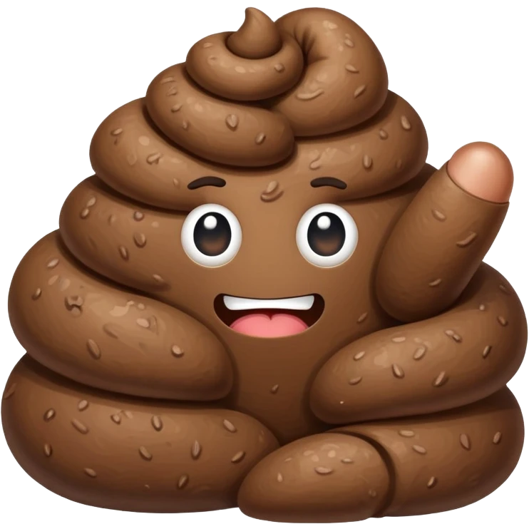 Poop doing a middle finger  emoji