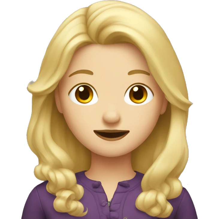 Blond hair girl with a mustache  emoji