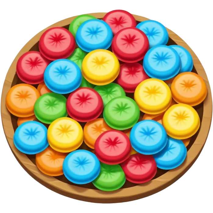colorful vibrant round bumpy candy cluster, nerds gummy cluster emoji