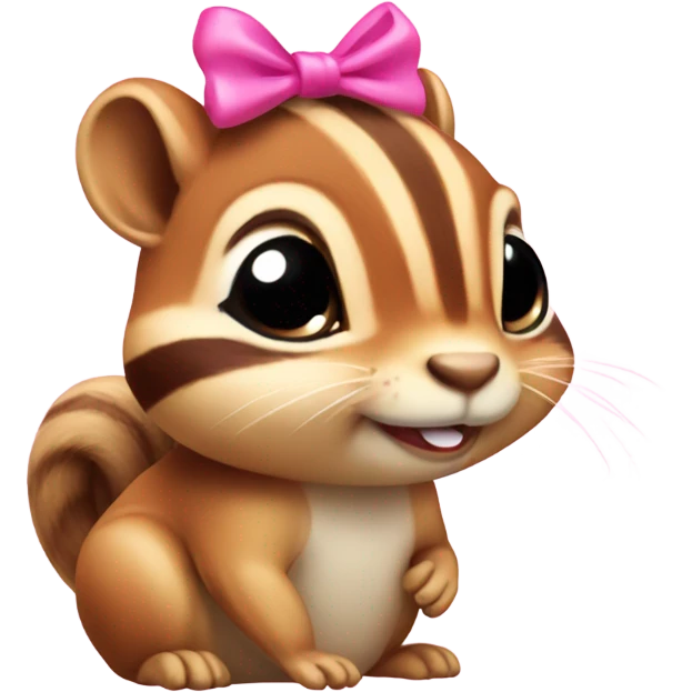 Chipmunk with pink bow emoji
