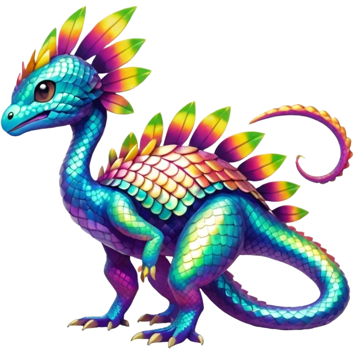 Shiny Exotic Tropical Pokémon-Fakémon-hybrid-creature (full body) emoji