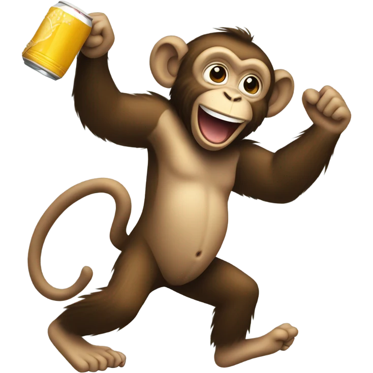 Monkey dancing with a beer emoji