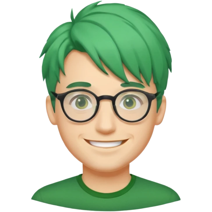 man with green hair and glasses emoji