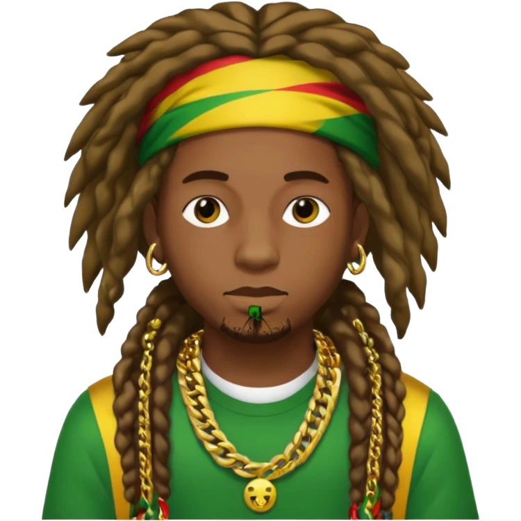 Rapper rasta hair emoji