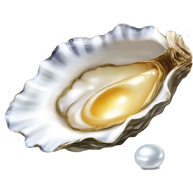 The oyster opened its mouth and there was a pearl inside emoji