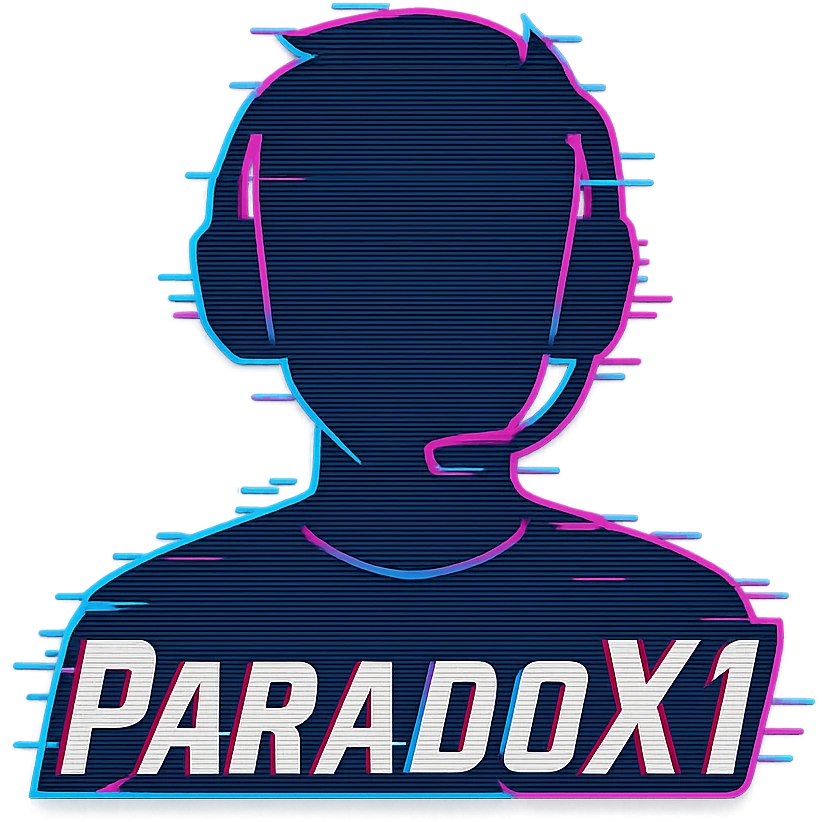 profile icon for ParadoX1 with glitch effect, modern streamer vibe emoji