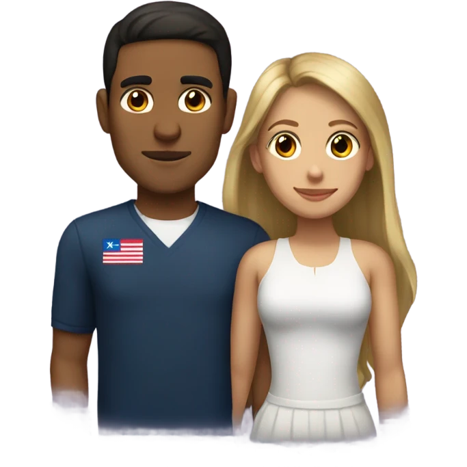 Puerto rican beard short brown hair  and blond long hair girl couple emoji