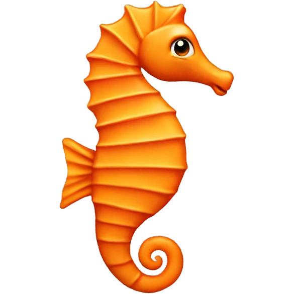 A sea horse looking right that's completely orange emoji
