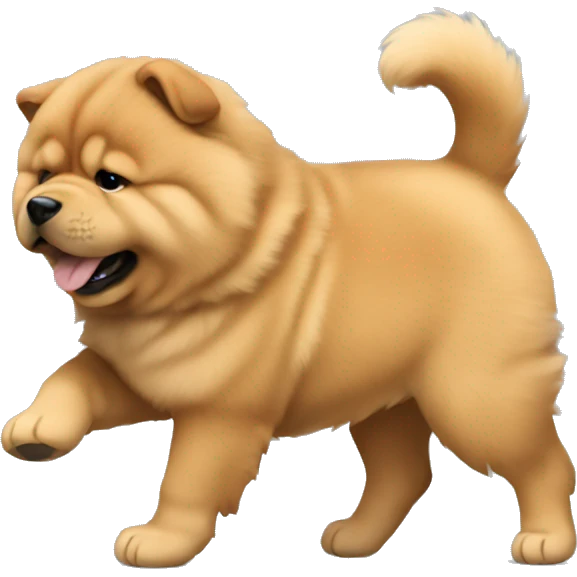 chow chow puppy chasing tail emoji