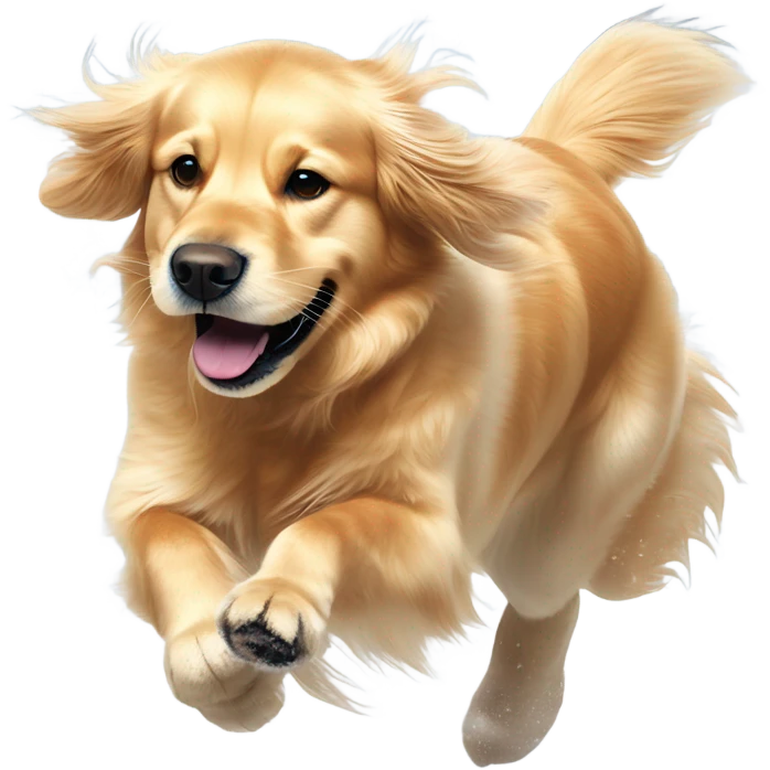 Golden retriever playing in the snow emoji