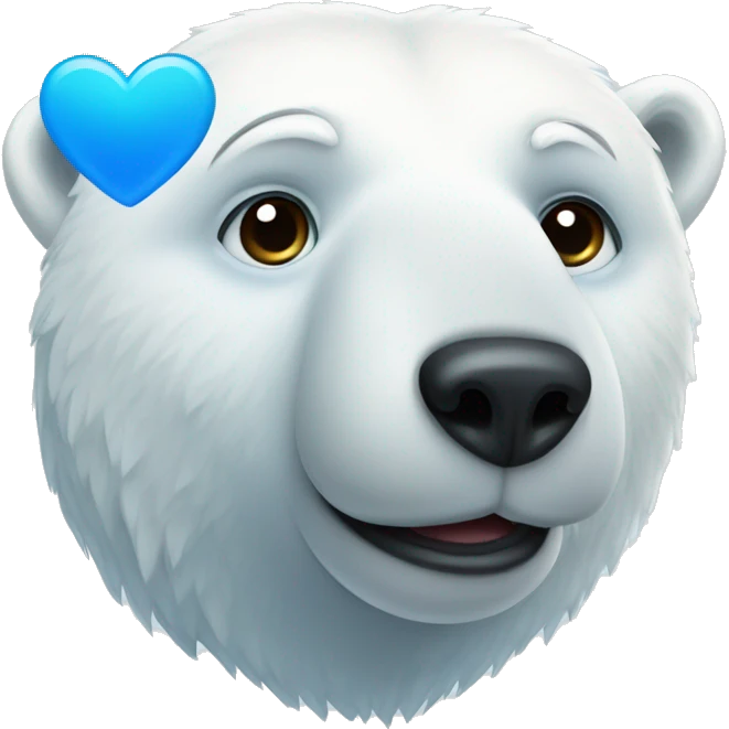 polar bear with blue heart emoji