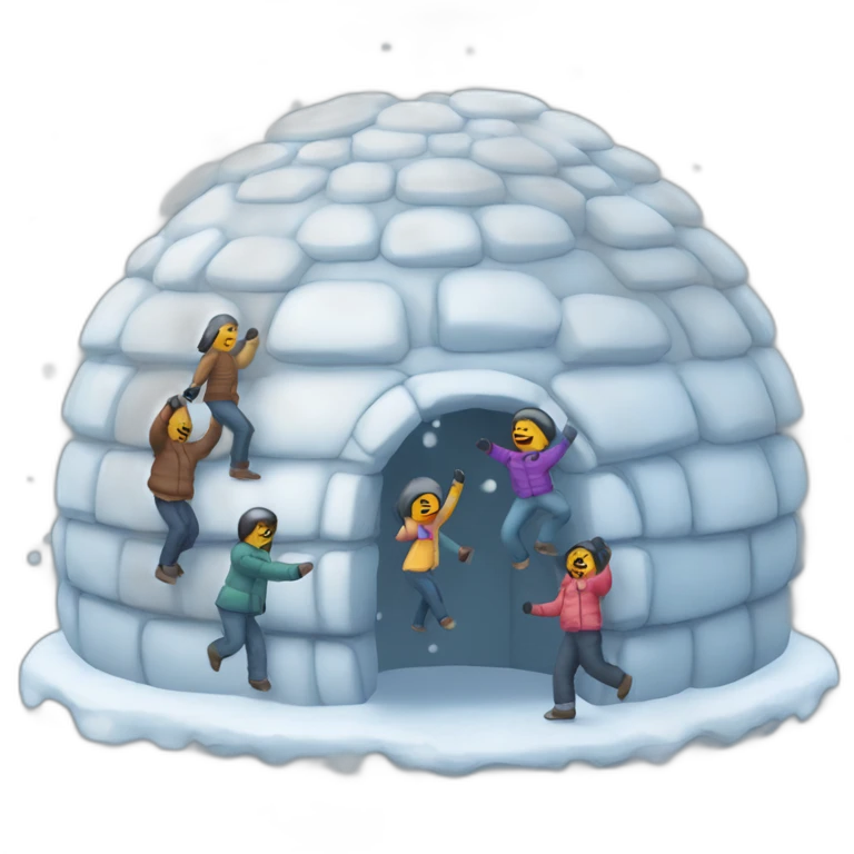 igloo people dancing outside emoji
