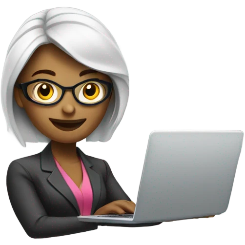 business woman with laptop emoji