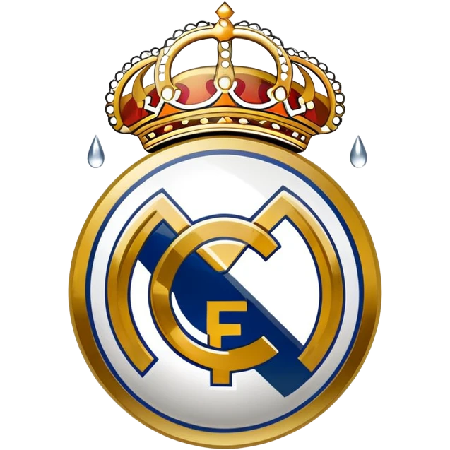 real madrid logo with crying emoji