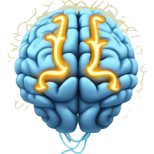 Brain with electrical waves emoji