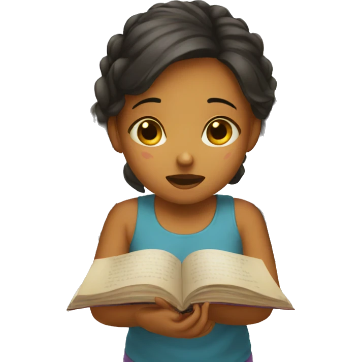 Girl crying over books emoji