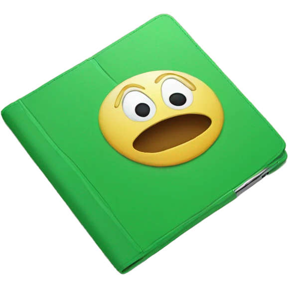 Ipad with a green cover emoji