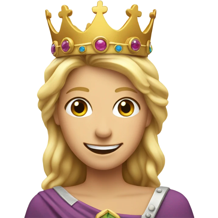 Heidi with lopsided crown emoji