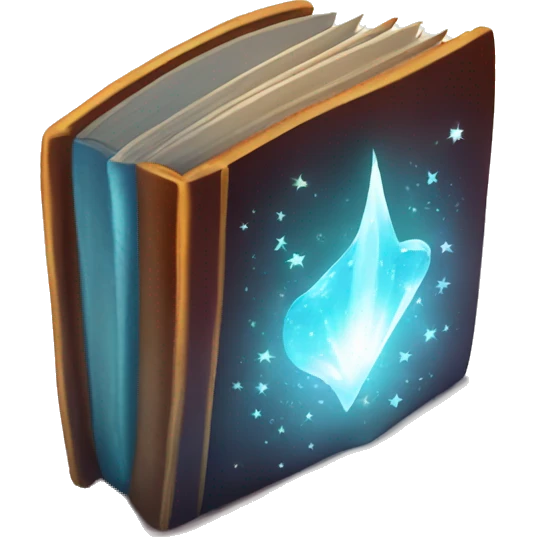 a magical book with a shine emoji