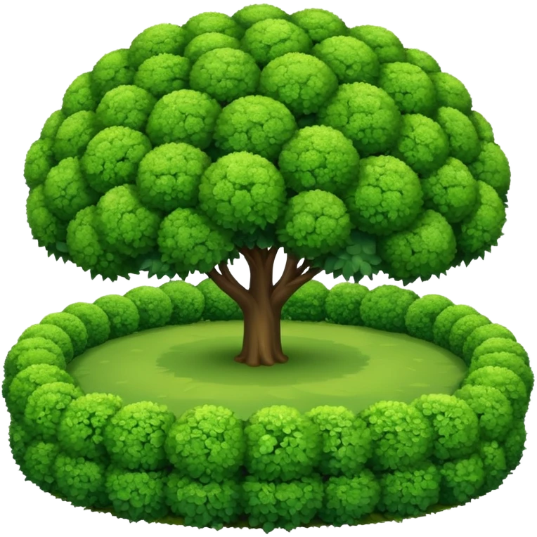 round shrubs in a large, spacious garden emoji